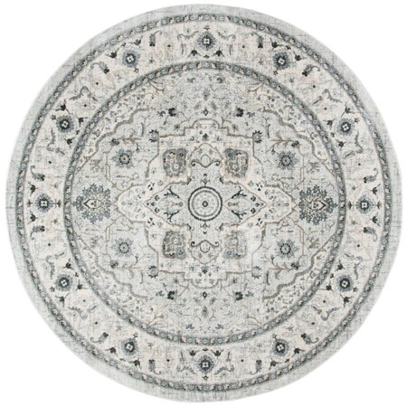 Safavieh 4 x 4 ft. Isabella Traditional Round Power Loomed Rug; Light Grey & Grey ISA936G-4R